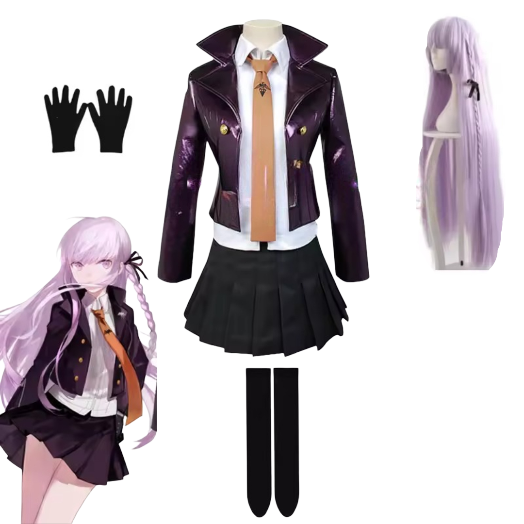 Kawaii Anime Danganronpa Kyoko Kirigiri Cosplay Costume And Wig Kawaii Anime Danganronpa Kyoko Kirigiri Cosplay Costume And Wig