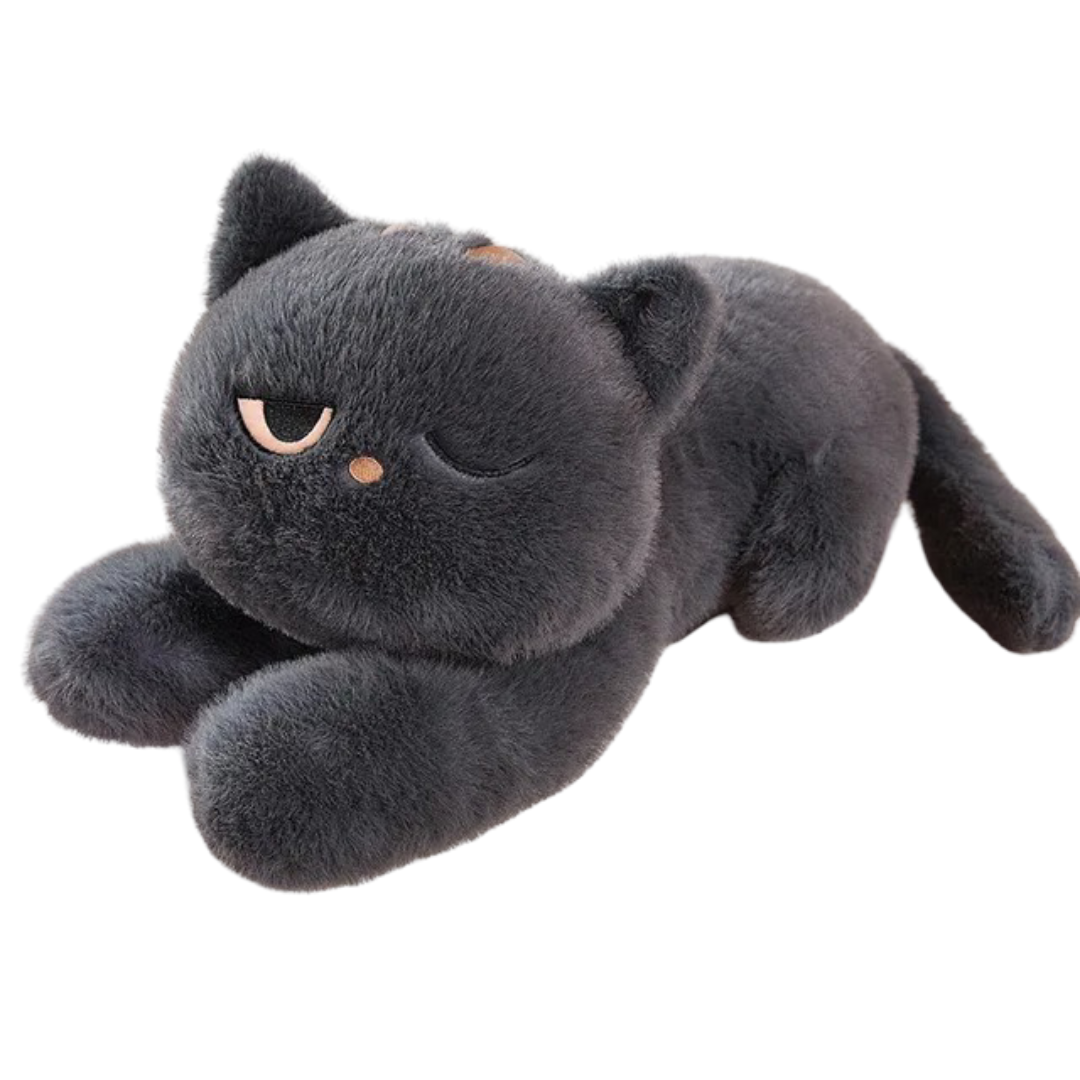 Kawaii Grey Cat Plush Soft Stuffed Toy