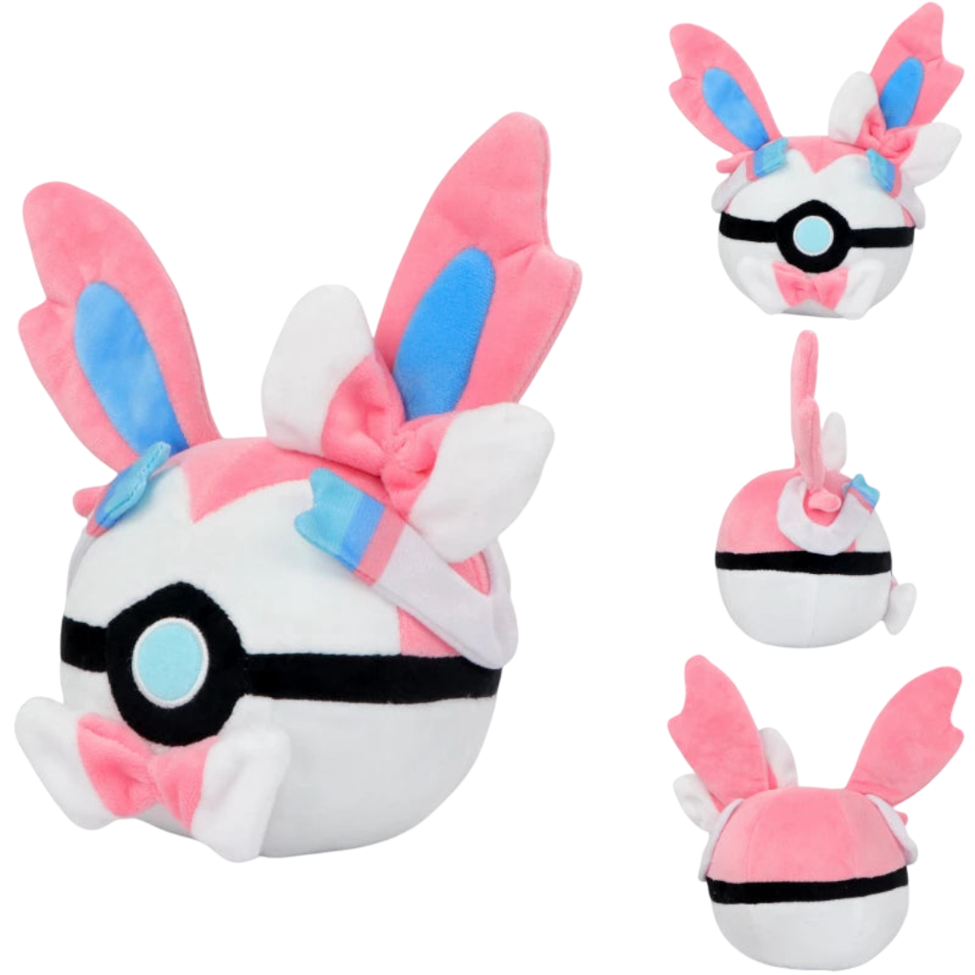 17cm Kawaii Anime Pokemon Sylveon Pokeball Soft Plush Toy