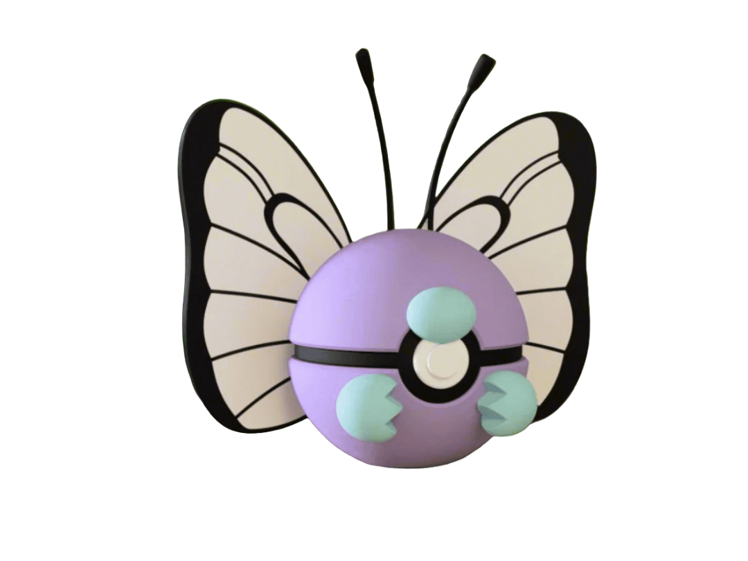 10cm Kawaii Anime Pokemon Butterfree Pokeball Soft Plush Toy