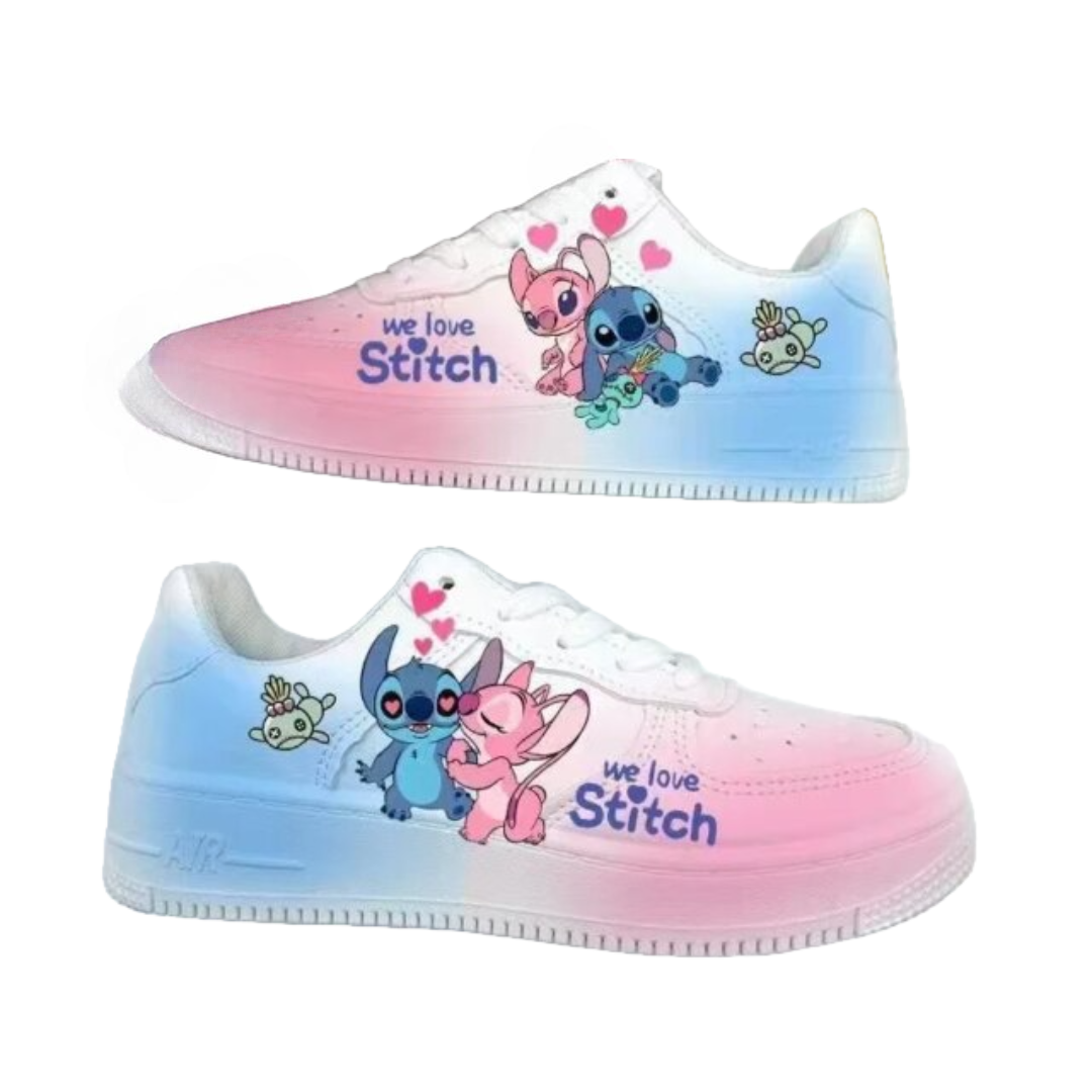 Kawaii Stitch And Angel Trendy Casual Shoes