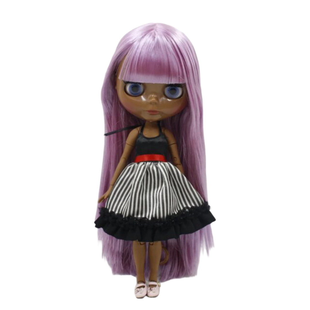 Kawaii ICY DBS Blythe Dark Skin Glossy Face Toy