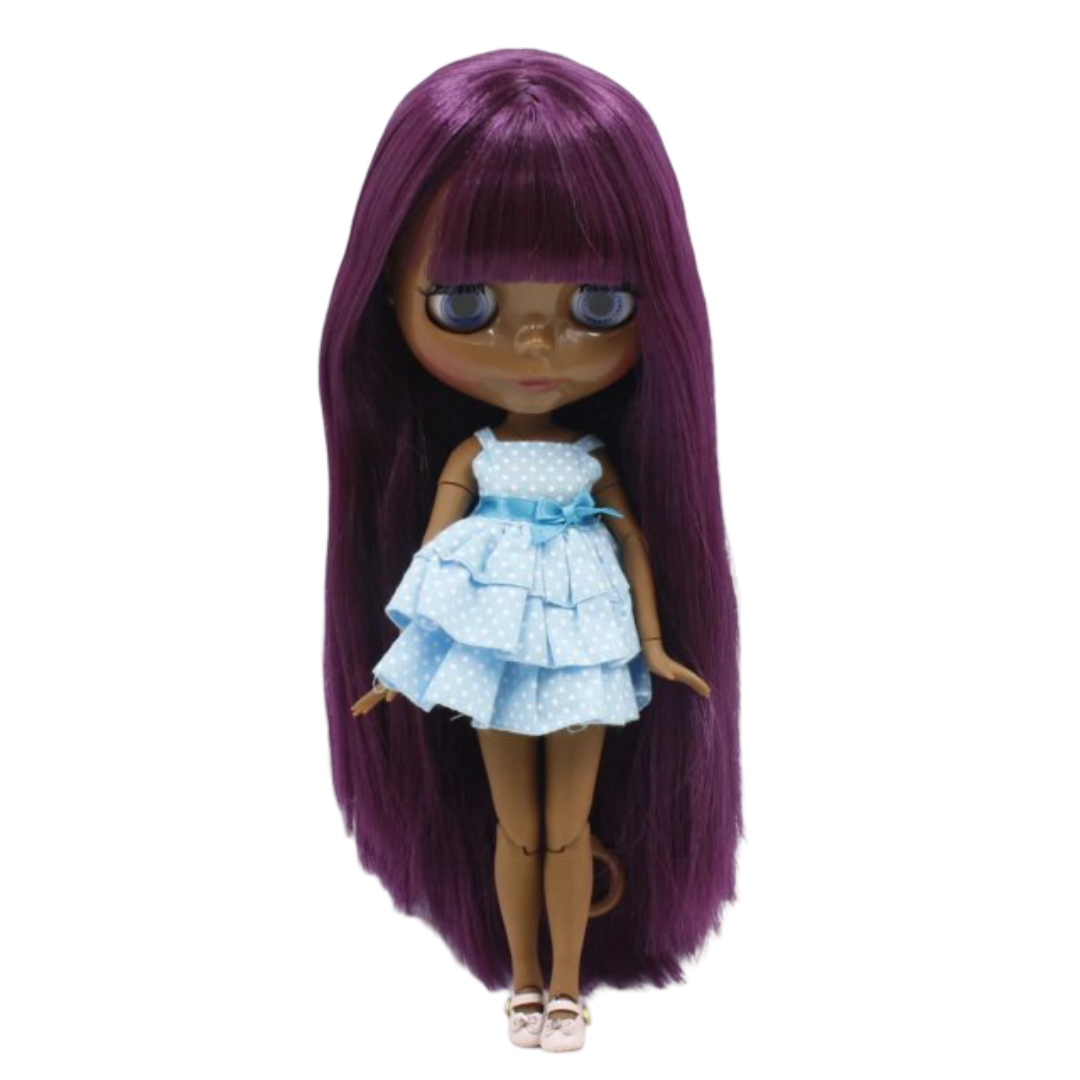 Kawaii ICY DBS Blythe Dark Skin Glossy Face Toy