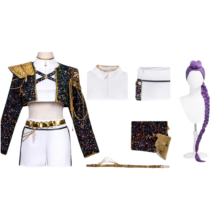 Kawaii Anime KPop Demon Hunters Rumi Cosplay Costume And Wig Kawaii Anime KPop Demon Hunters Rumi Cosplay Costume And Wig