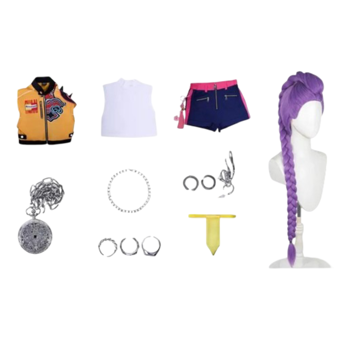 Kawaii Anime KPop Demon Hunters Rumi Costume Wig Suit