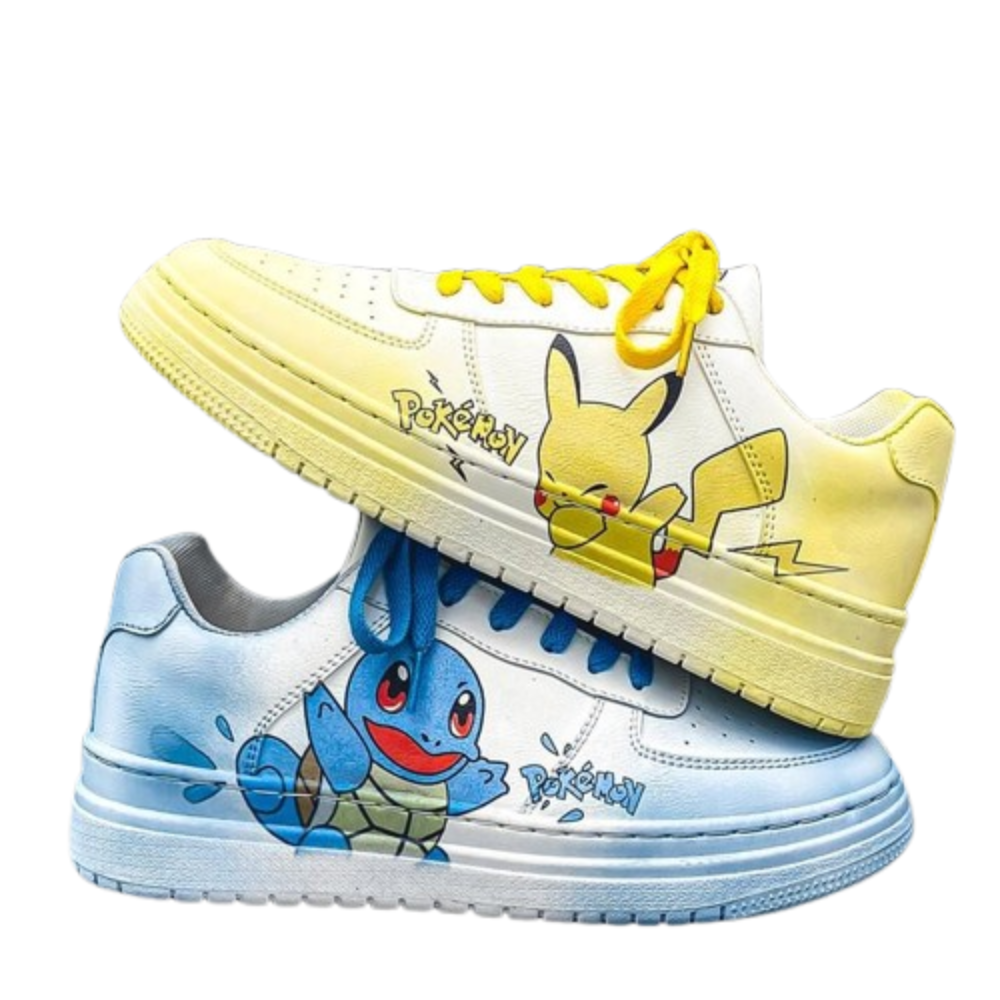 Kawaii Pokemon Pikachu And Squirtle Casual Shoes