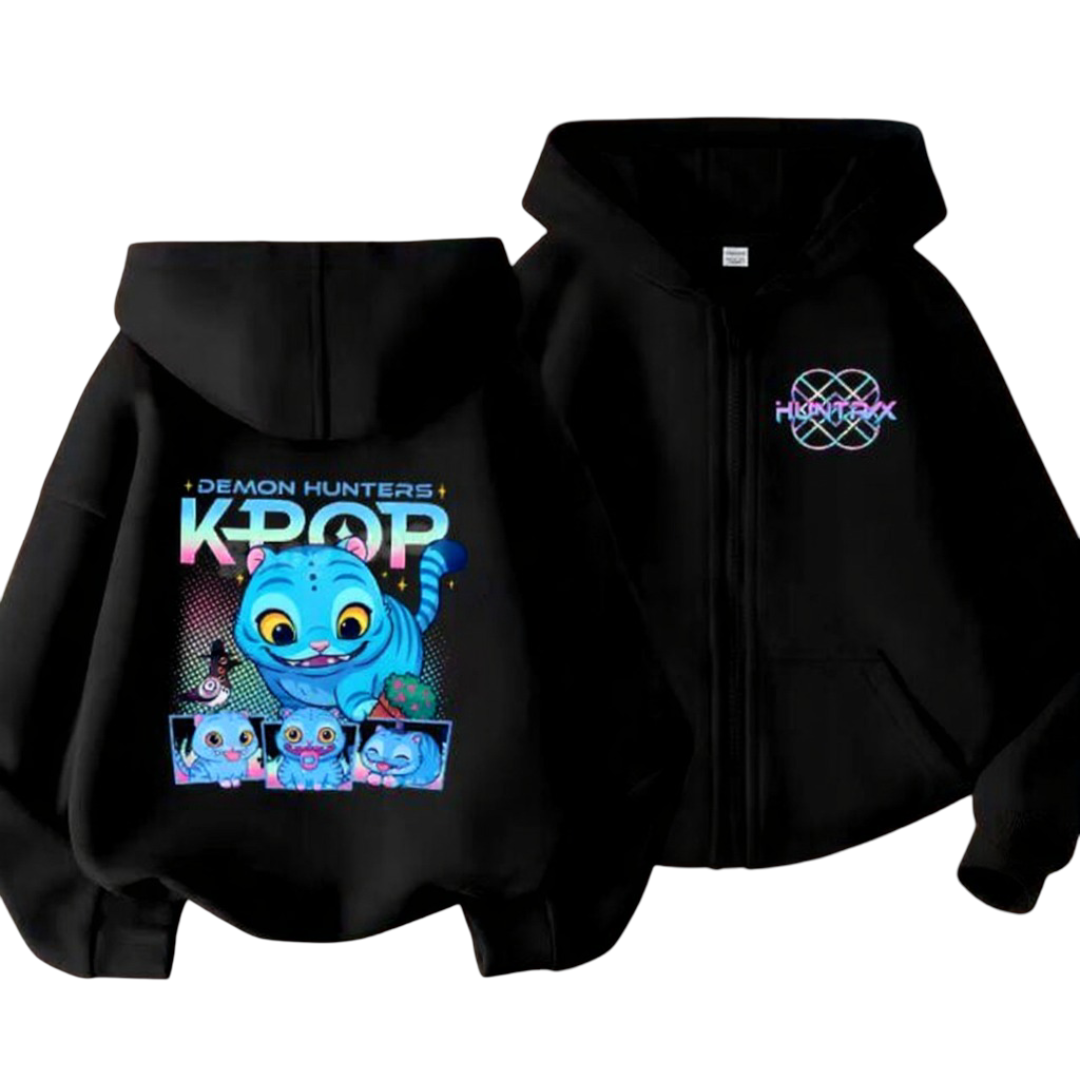 Kawaii KPop Anime Demon Hunters Derpy Tiger Jacket