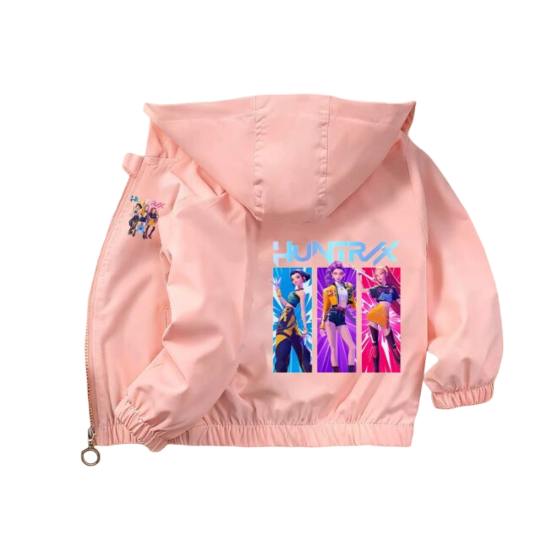 Anime Kawaii KPop Demon Hunter Polyesters Print Jacket Anime Kawaii KPop Demon Hunters Polyester Print Jacket