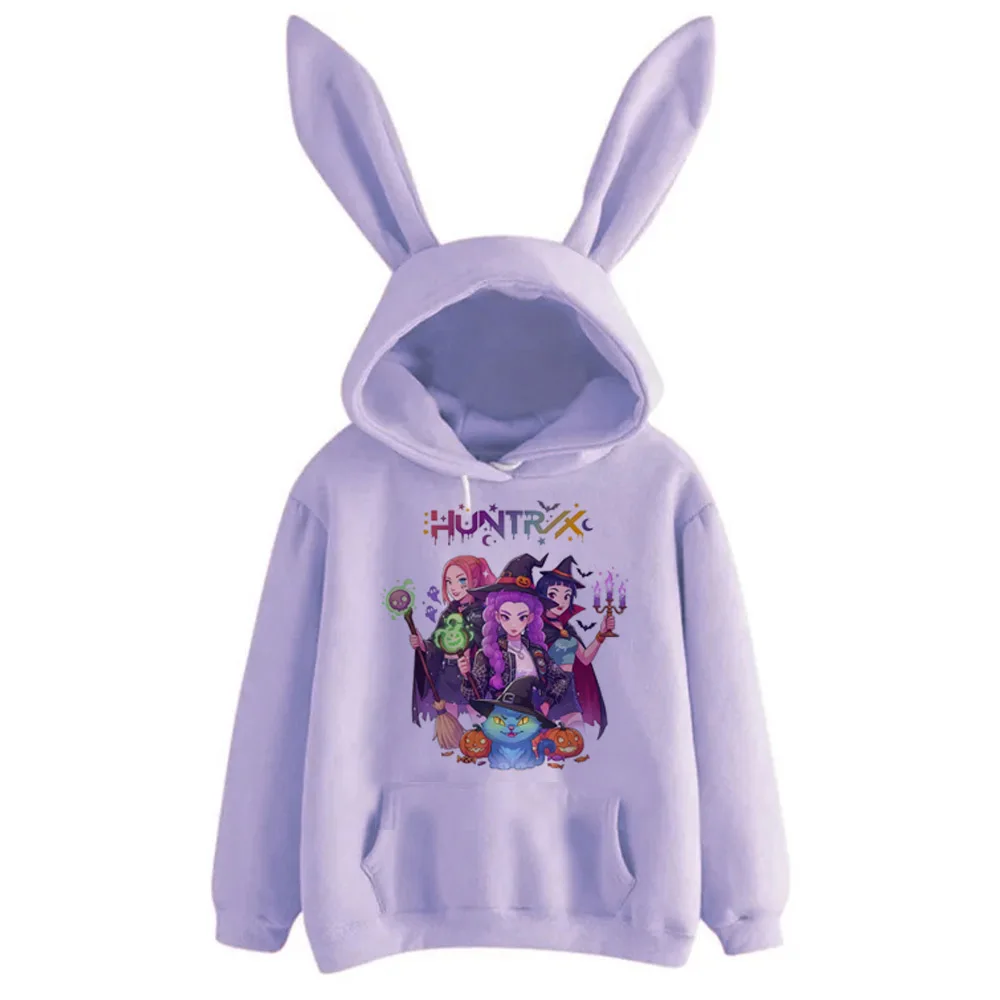 Kawaii Halloween KPop Demon Hunters Character Long Sleeve Rabbit Ears Hoodies Kawaii Halloween KPop Demon Hunters Character Long Sleeve Rabbit Ears Hoodies