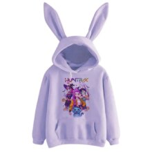 Halloween KPop Demon Hunters Kawaii Character Rabbit Ears Hoodies Halloween KPop Demon Hunters Kawaii Character Rabbit Ears Hoodies