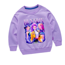 KPop Demon Hunters HUNTR/X Polyester Kawaii Printed Sweatshirt KPop Demon Hunters HUNTR/X Polyester Kawaii Printed Sweatshirt