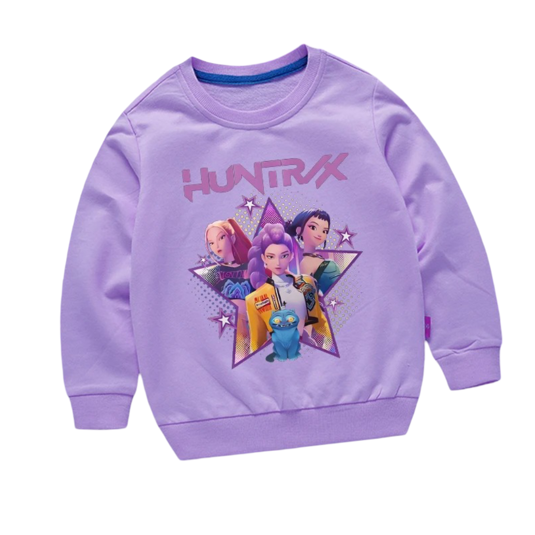 Kawaii KPop Demon Hunters HUNTR/X Polyester Printed Sweatshirt