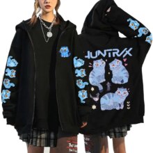 New Kpop Demon Hunters Cute Tiger Printed Zipper Hooded Fashion Women Men Sweatshirt Casual Sport Zipper Hoodie Long Sleeve Top New Kpop Demon Hunters Cute Tiger Printed Zipper Hooded Fashion Women Men Sweatshirt Casual Sport Zipper Hoodie Long Sleeve Top