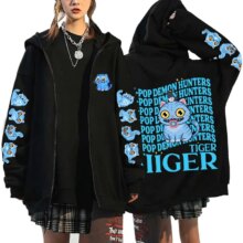 New Kpop Demon Hunters Cute Tiger Printed Zipper Hooded Fashion Women Men Sweatshirt Casual Sport Zipper Hoodie Long Sleeve Top New Kpop Demon Hunters Cute Tiger Printed Zipper Hooded Fashion Women Men Sweatshirt Casual Sport Zipper Hoodie Long Sleeve Top