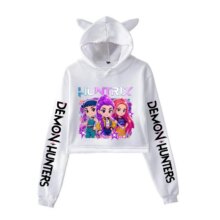 New KPop Demon Hunters Cat Ears Cropped Hoodie Long Sleeve Cartoon Mira Rumi Zoey Printing Sweatshirt Crop Top Women’s Hoodies New KPop Demon Hunters Cat Ears Cropped Hoodie Long Sleeve Cartoon Mira Rumi Zoey Printing Sweatshirt Crop Top Women's Hoodies