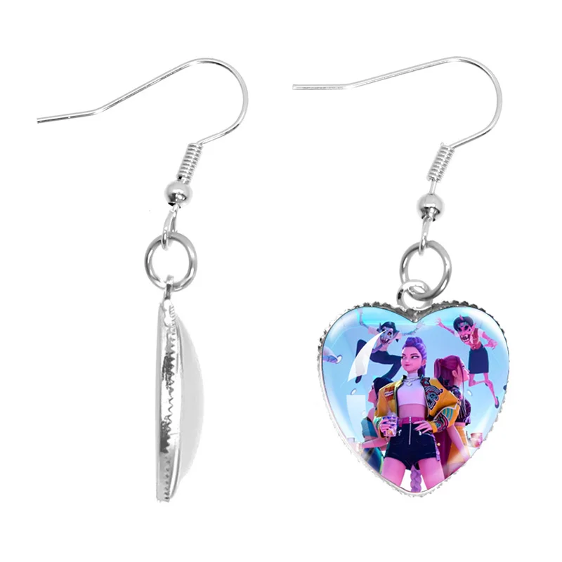 Anime KPop Demon Hunters Character Kawaii Heart Earring
