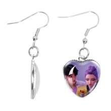 Kawaii KPop Demon Hunters Rumi And Jinu Heart Earring Kawaii KPop Demon Hunters Rumi And Jinu Heart Earring