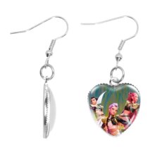 Kawaii KPop Demon Hunters Character Glass Heart Earring Kawaii KPop Demon Hunters Character Glass Heart Earring