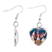 KPop Demon Hunters Character Kawaii Glass Heart Earring KPop Demon Hunters Character Kawaii Glass Heart Earring