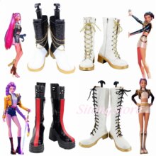 Black Golden Rumi Zoey Mira Cosplay KPop Demon Hunters Boots Kids Girls Rumi Halloween Party Role Playing Shoes Black Golden Rumi Zoey Mira Cosplay KPop Demon Hunters Boots Kids Girls Rumi Halloween Party Role Playing Shoes