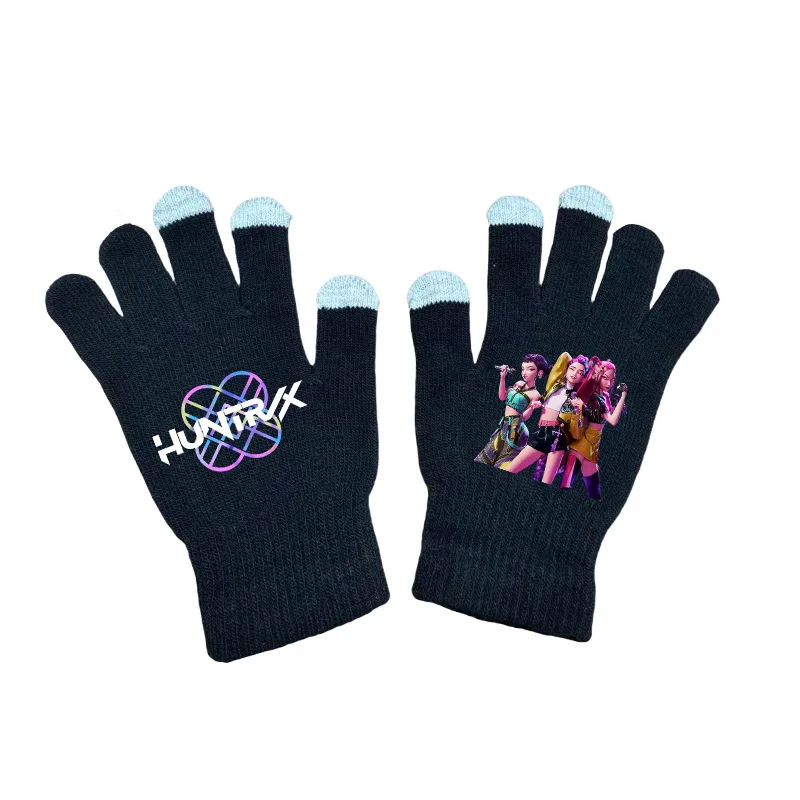 Kawaii KPop Demon Hunters Knitted Gloves For Women