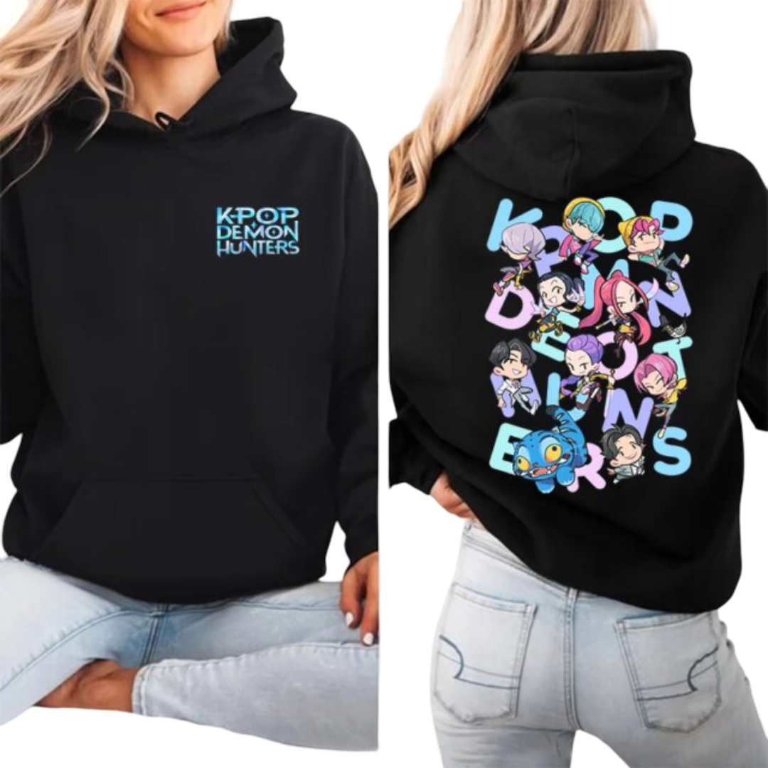 Anime KPop Demon Hunters Kawaii Print Hoodie
