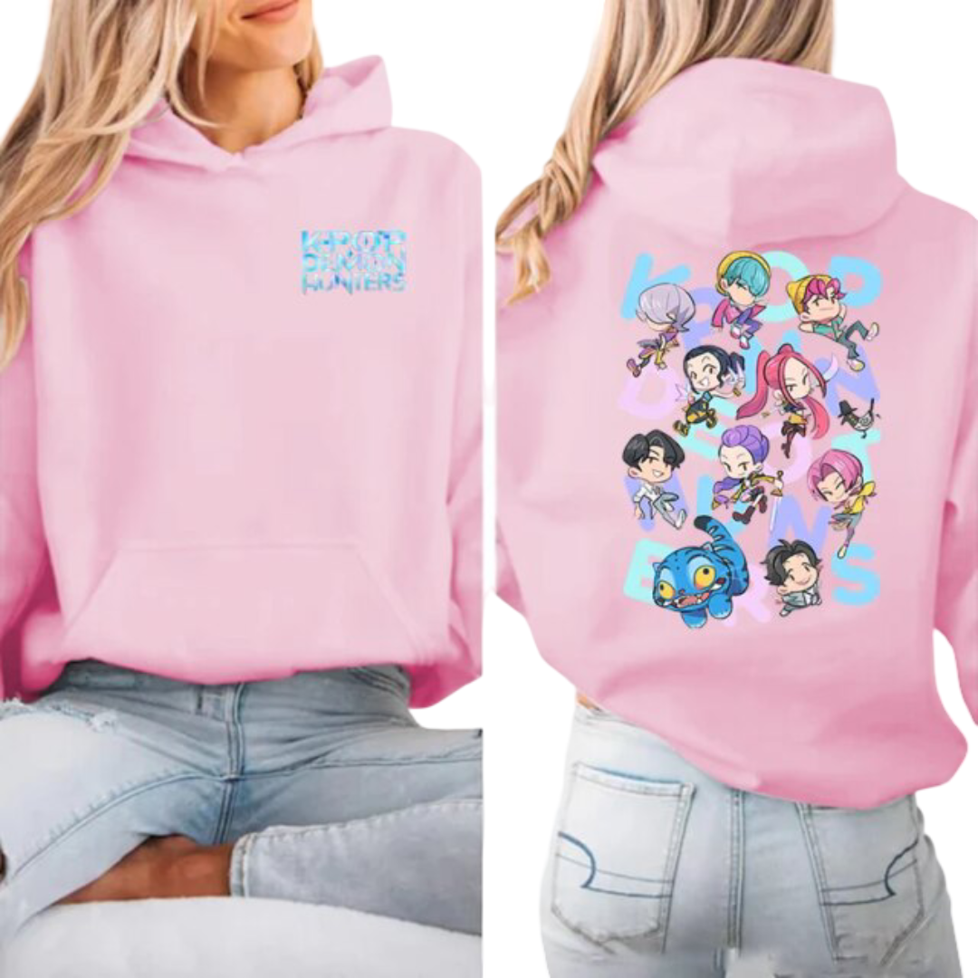 Anime KPop Demon Hunters Kawaii Print Hoodie