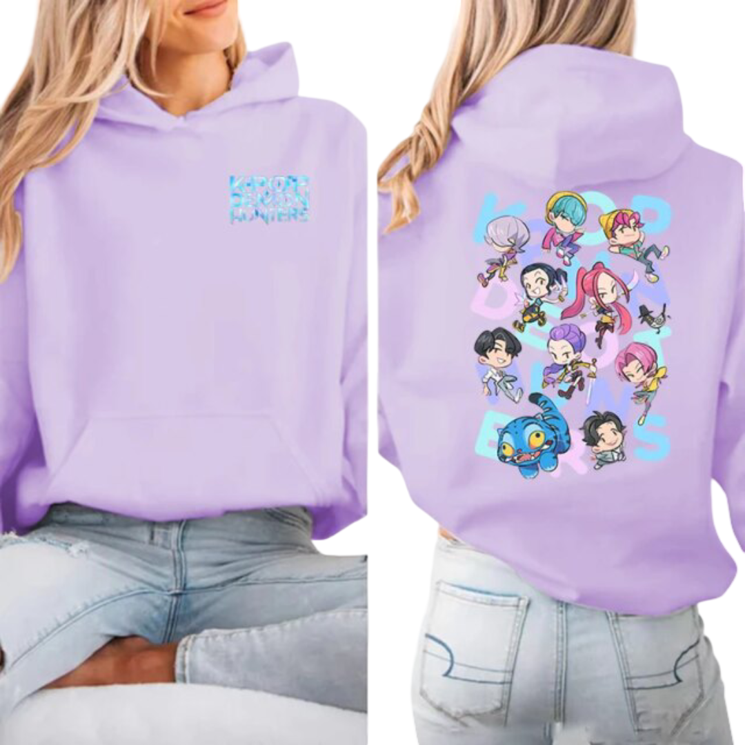 Anime KPop Demon Hunters Kawaii Print Hoodie