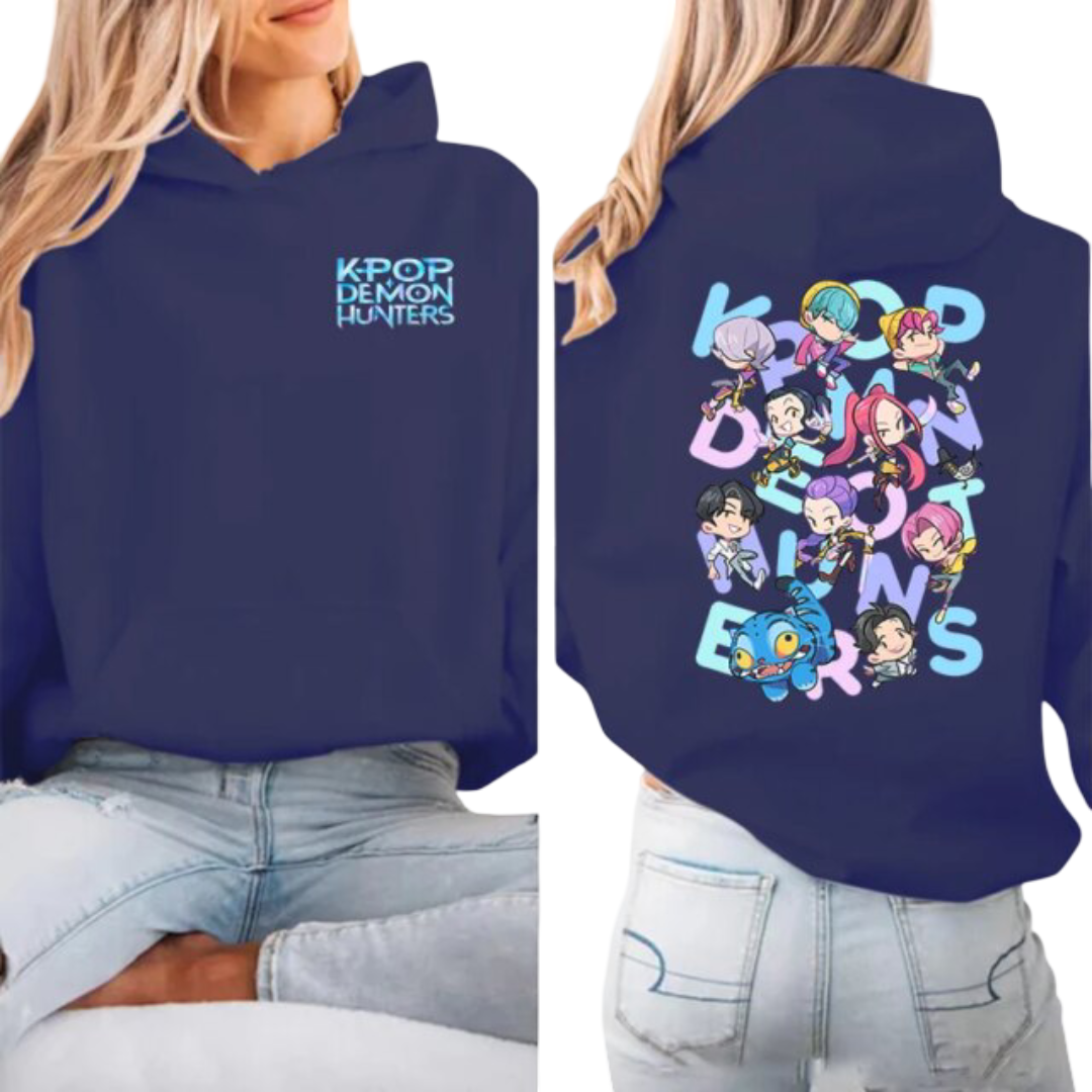 Anime KPop Demon Hunters Kawaii Print Hoodie
