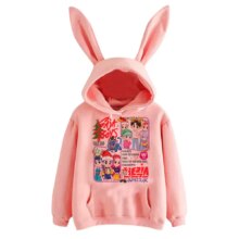 Anime KPop Demon Hunters Saja Boys Kawaii Rabbit Ears Hoodie Anime KPop Demon Hunters Saja Boys Kawaii Rabbit Ears Hoodie