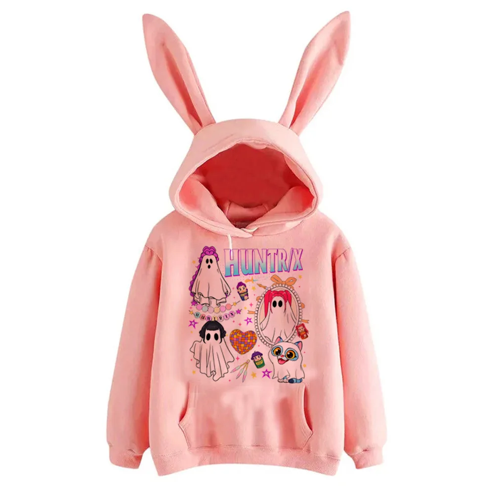 KPop Demon Hunters HUNTR/X Ghost Kawaii Rabbit Ears Hoodie