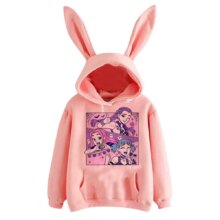 Anime KPop Demon Hunters Rabbit Ears Kawaii Hoodie Anime KPop Demon Hunters Rabbit Ears Kawaii Hoodie