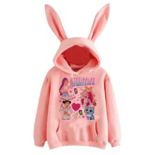 Anime Kawaii KPop Demon Hunters Rabbit Ears Hoodie Anime Kawaii KPop Demon Hunters Rabbit Ears Hoodie