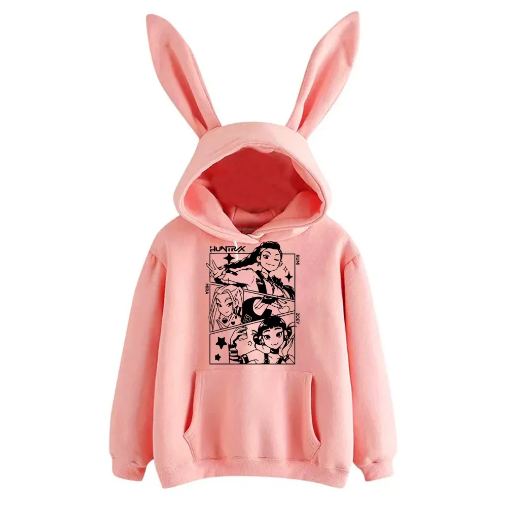 Anime KPop Demon Hunters HUNTR/X Kawaii Rabbit Ears Hoodie