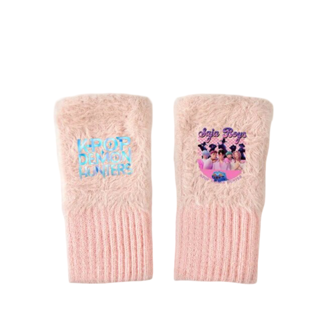 KPop Anime Demon Hunters Kawaii Saja Boys Fingerless Gloves KPop Anime Demon Hunters Kawaii Saja Boys Fingerless Gloves