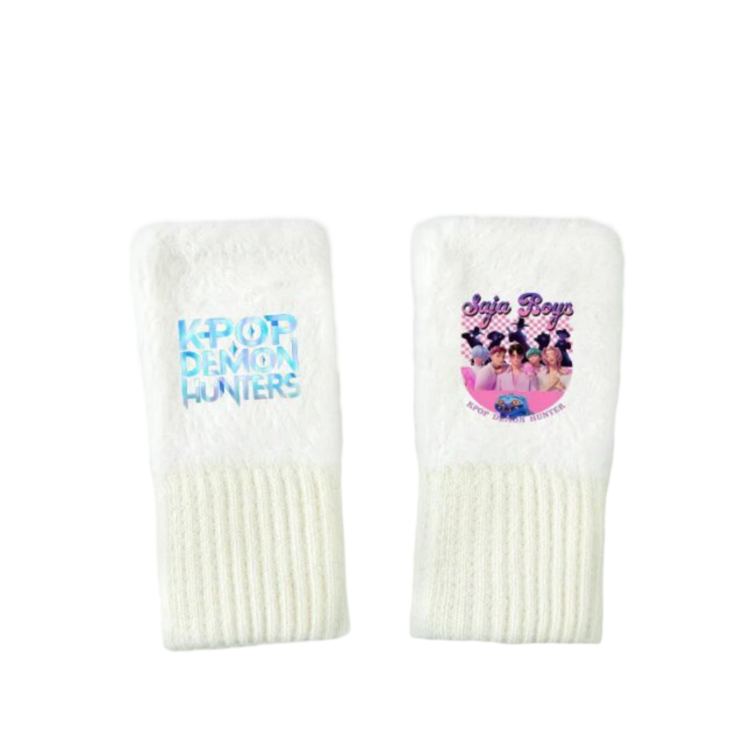 Kawaii KPop Demon Hunters Saja Boys Fingerless Gloves
