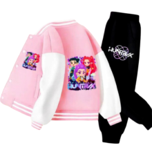 Kawaii KPop Anime Demon Hunters Polyester Hoodie With Pant Set Kawaii KPop Anime Demon Hunters Polyester Hoodie With Pant Set