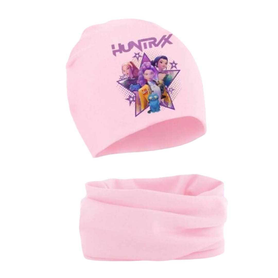 Kawaii Anime KPop Demon Hunters HUNTR/X Print Hat With Scarf