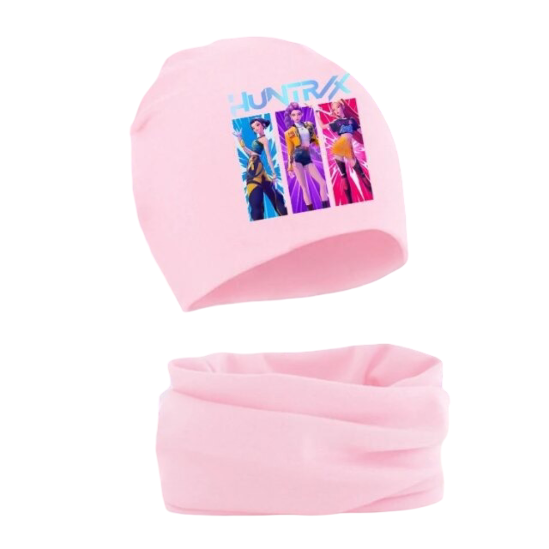 Anime KPop Demon Hunters HUNTR/X Kawaii Hat With Scarf