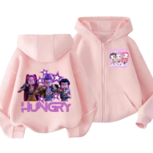 Kawaii KPop Demon Hunters Zipper Hoodie Kawaii KPop Demon Hunters Zipper Hoodie