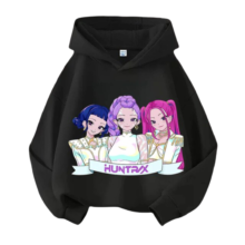 Kawaii KPop Demon Hunters Polyester Print Hoodie Kawaii KPop Demon Hunters Polyester Print Hoodie