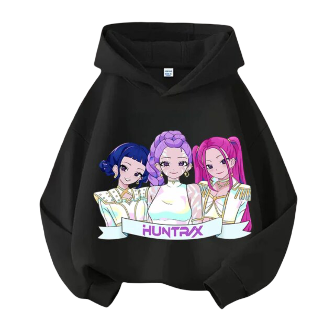 Kawaii KPop Demon Hunters Polyester Print Hoodie