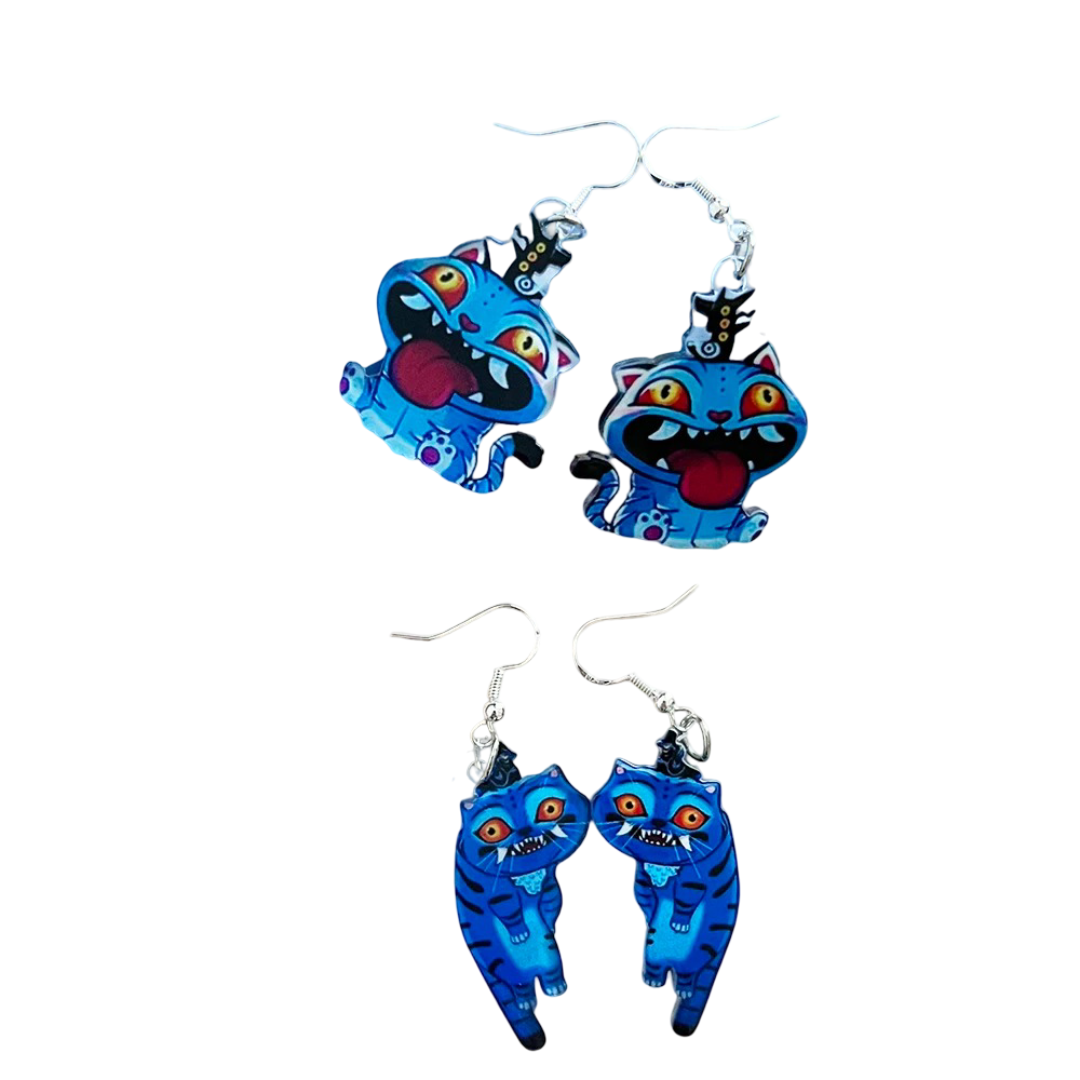 2 Pair Kawaii KPop Demon Hunters Tiger Acrylic Earring