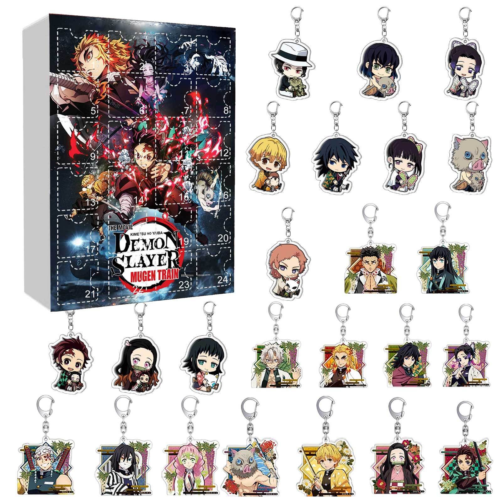Anime Demon Slayer: Kimetsu No Yaiba Kawaii Character Advent Calendar Keychain With Box