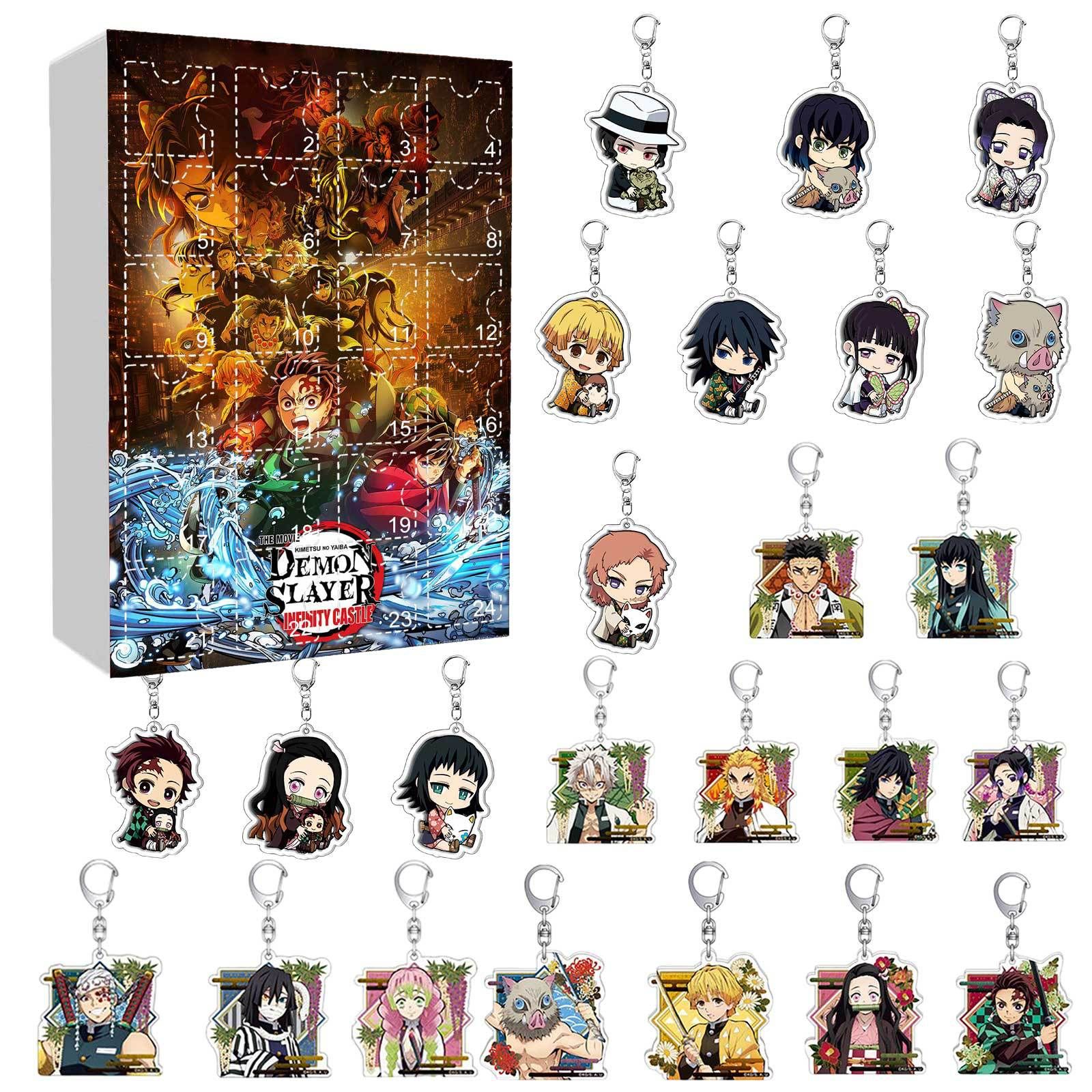 Kawaii Demon Slayer: Kimetsu No Yaiba Character Advent Calendar Keychain With Box