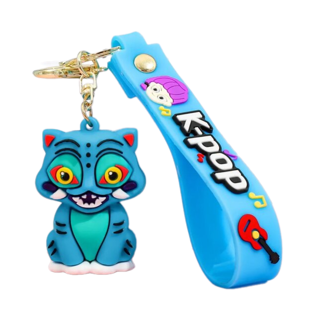 KPop Demon Hunters Derpy Tiger Action Figure Kawaii Keychain KPop Demon Hunters Derpy Tiger Action Figure Kawaii Keychain