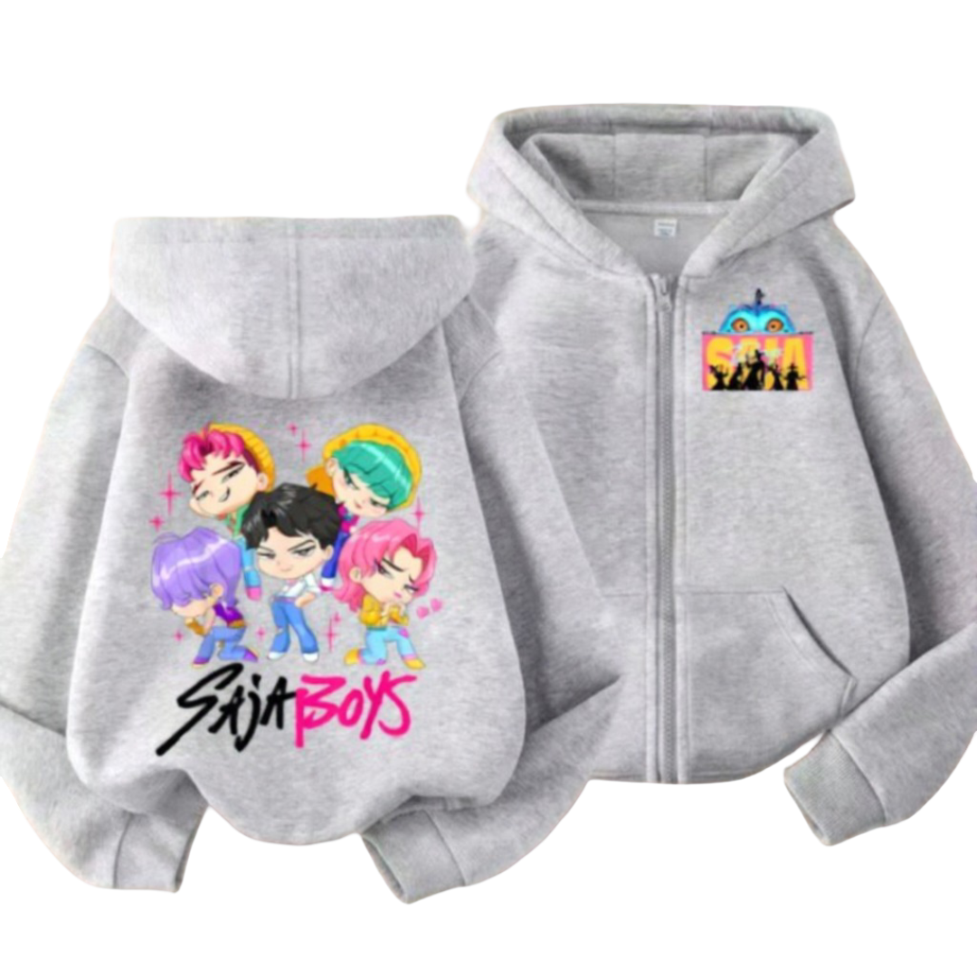 KPop Demon Hunters Kawaii Character Zipper Hoodie