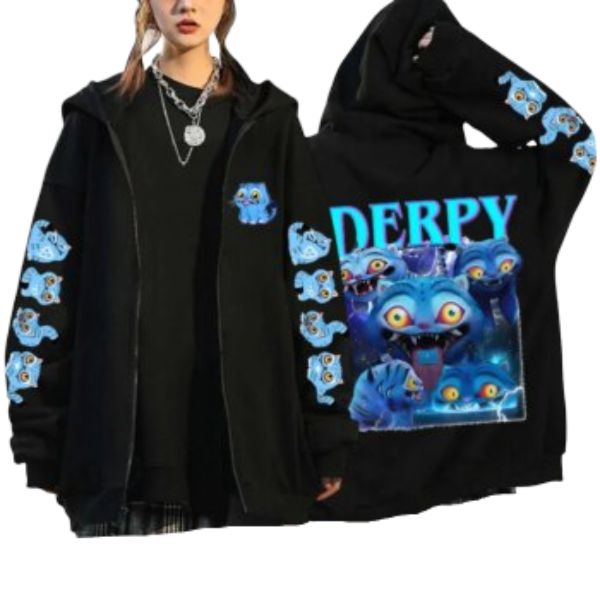 Anime Kpop Demon Hunters Kawaii Derpy Tiger Hoodie Anime Kpop Demon Hunters Kawaii Derpy Tiger Hoodie