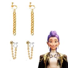 KPop Demon Hunters Cosplay Kawaii Rumi Earrings Clip KPop Demon Hunters Cosplay Kawaii Rumi Earrings Clip