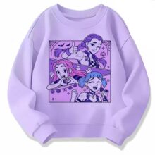 Kawaii KPop Demon Hunters HUNTR/X Polyester Sweatshirt Kawaii KPop Demon Hunters HUNTR/X Polyester Sweatshirt